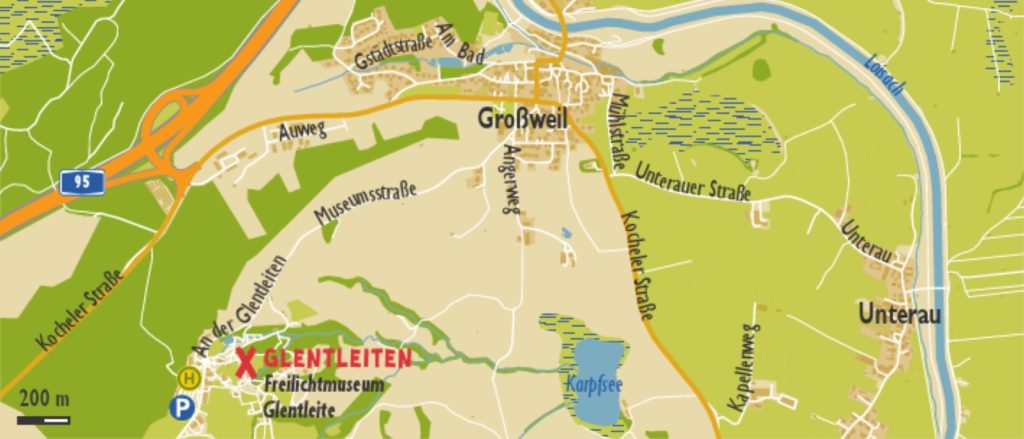 Landkarte Großweil in Oberbayern