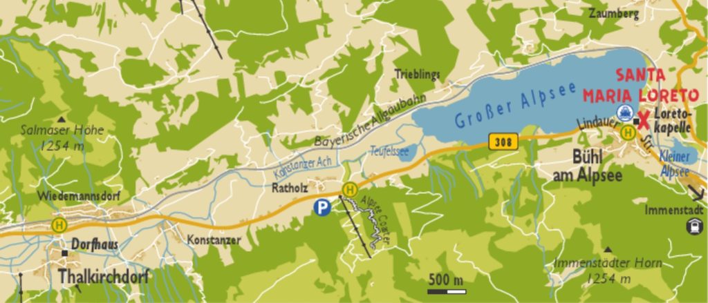 Landkarte Grosser Alpsee im Allgaeu